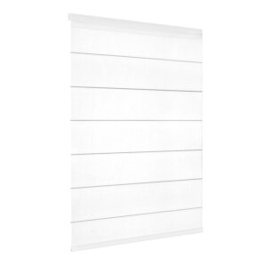 Light filtering white roman blinds with chain