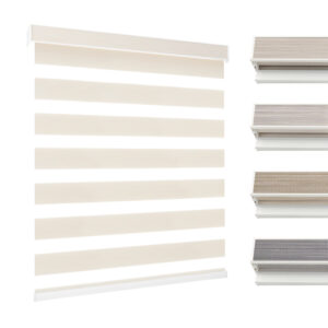 Light filtering wide blade zebra blinds beige color for window covering