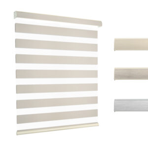 Motorized blackout beige color zebra blinds for room darkening