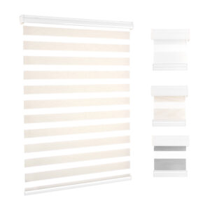 Light filtering linen Zebra blinds beige color for window covering