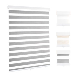 Cordless light filtering grey color zebra blinds for window covering