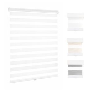 Cordless light filtering white zebra blinds for window covering